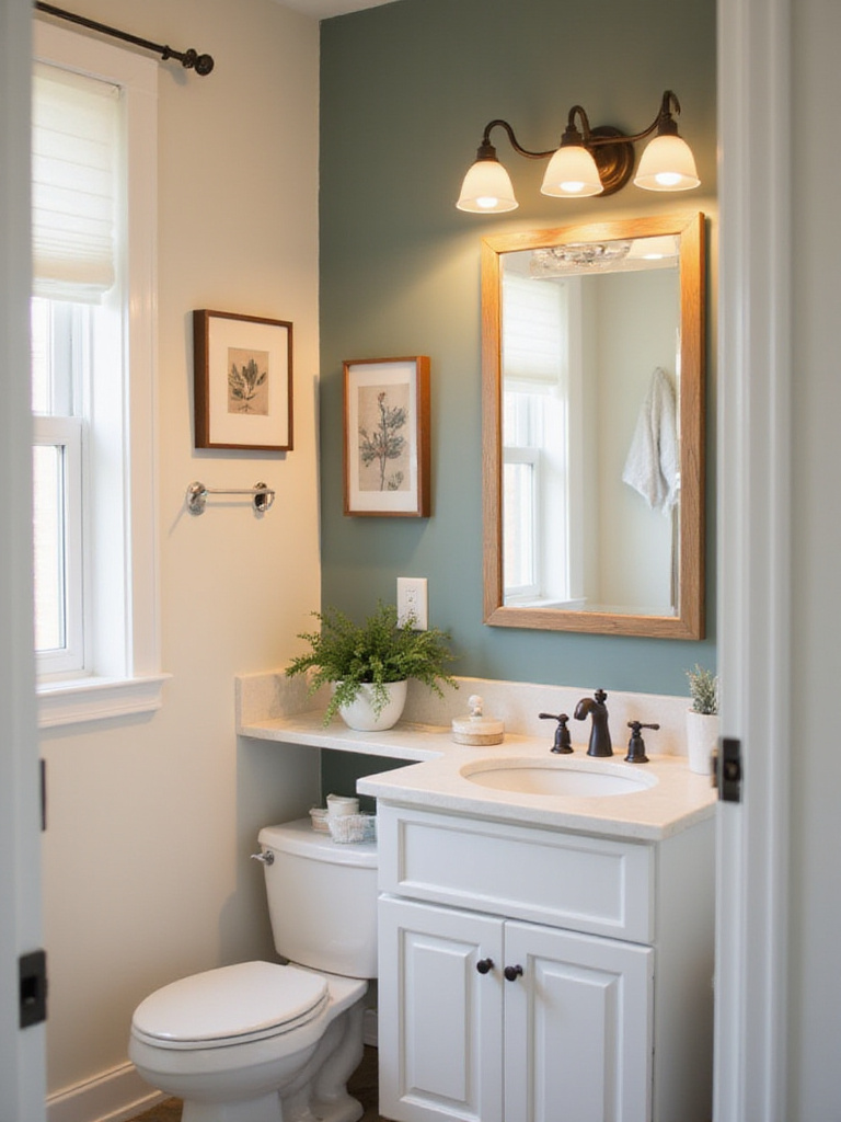 Stylish powder room with DIY updates