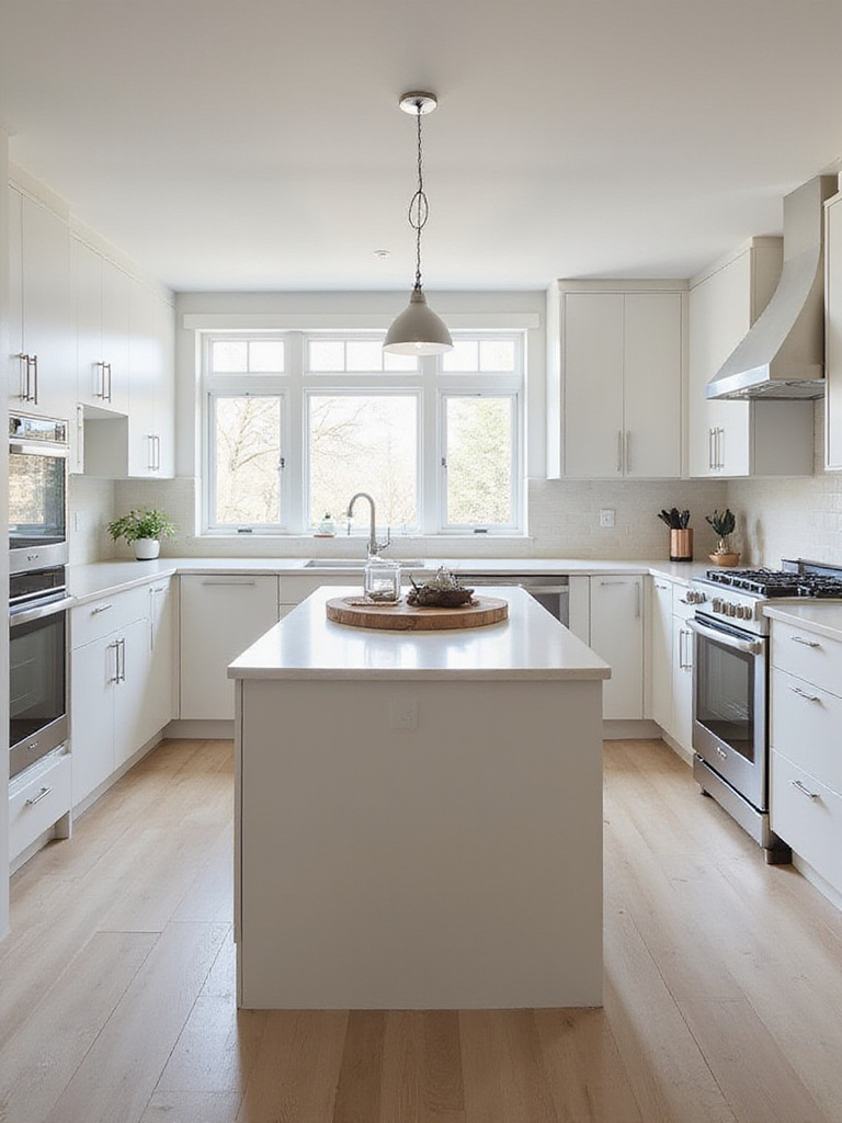 Modern kitchen with ideal island size for layout and flow