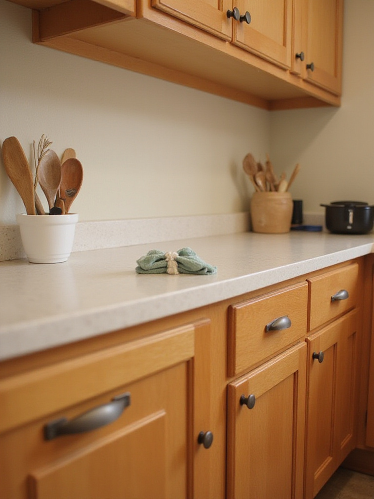 Professional kitchen cabinets with clean surfaces ready for painting or staining