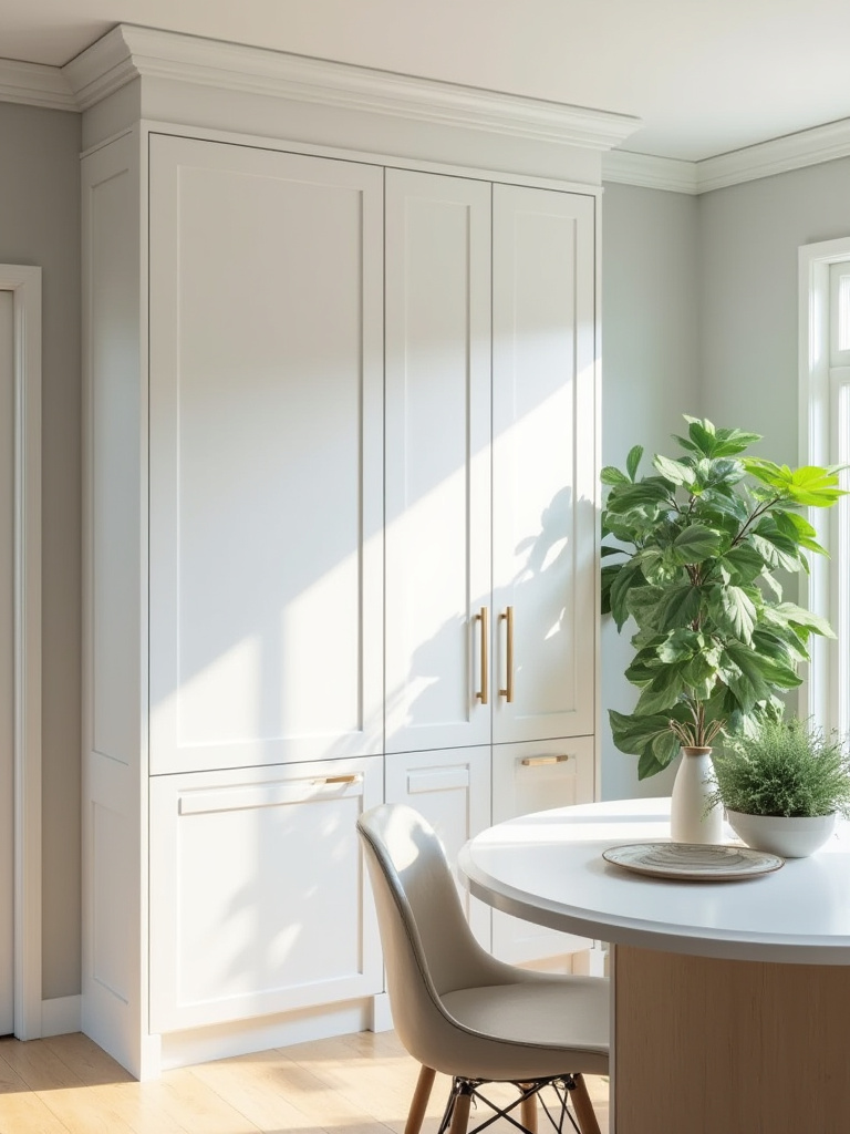 Modern kitchen cabinets with crown molding