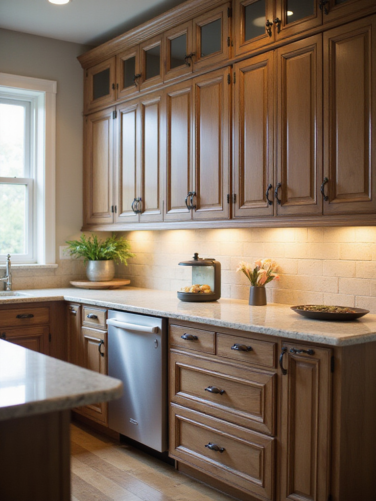 Professional kitchen with custom cabinetry and elegant finishes
