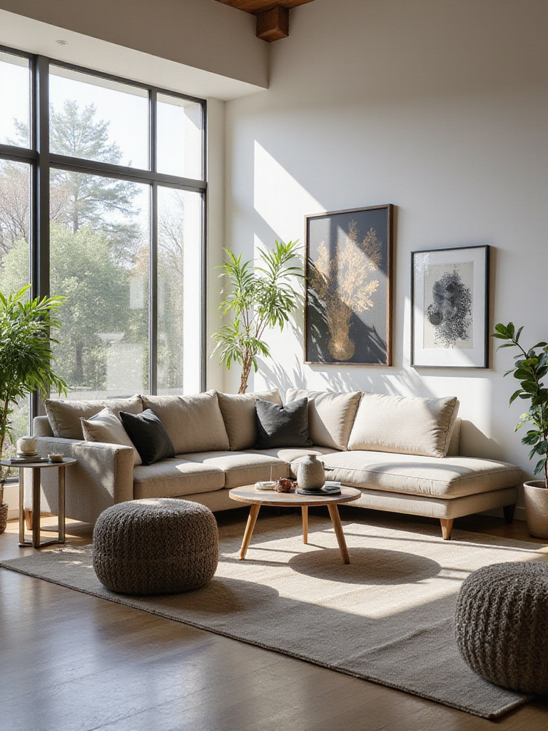 Modern living room with a modular sofa in flexible layout, showcasing style and comfort.