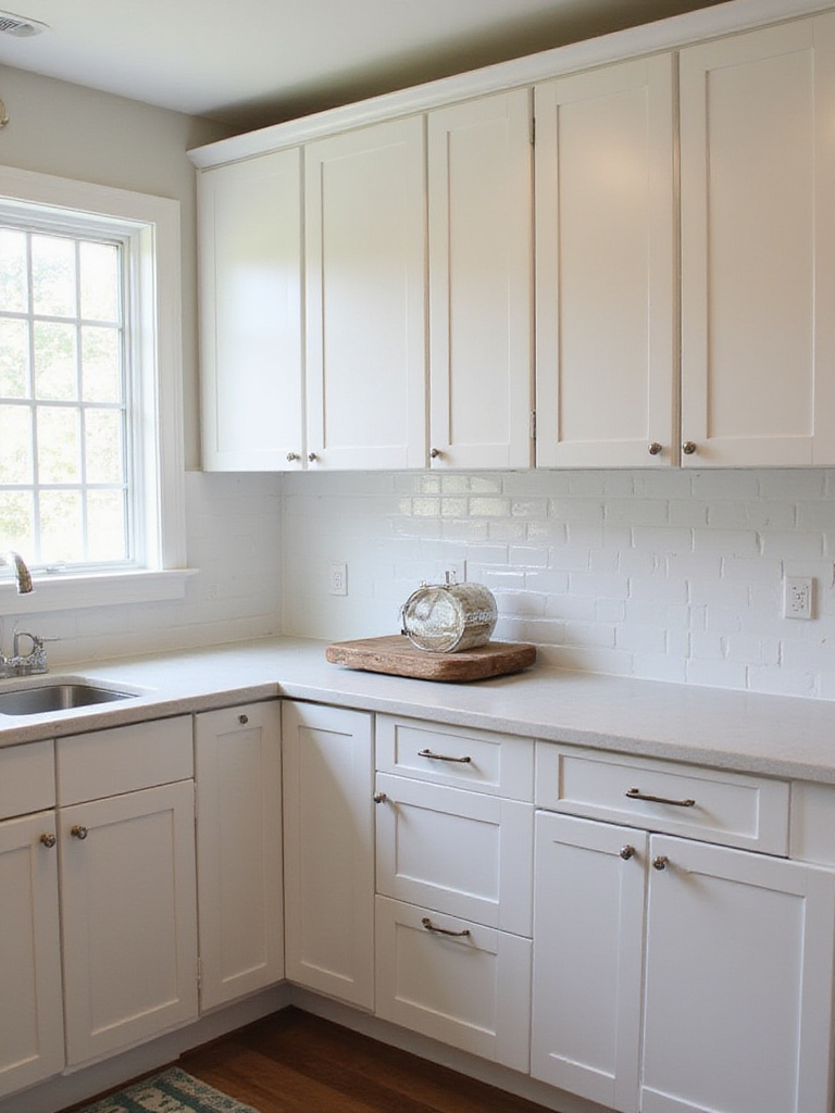 Refaced kitchen cabinet with modern Shaker-style doors and drawer fronts
