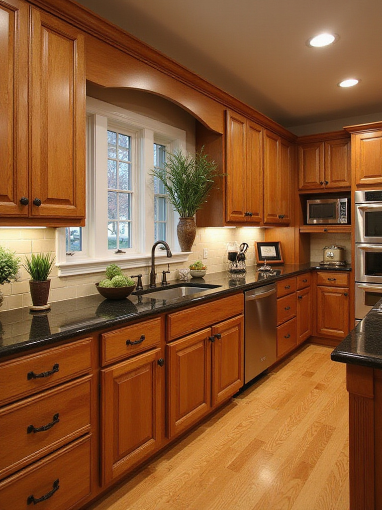 Traditional kitchen showcasing various wood species cabinets for aesthetic appeal