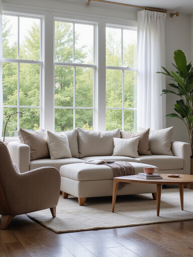 Modern living room with well-scaled furniture