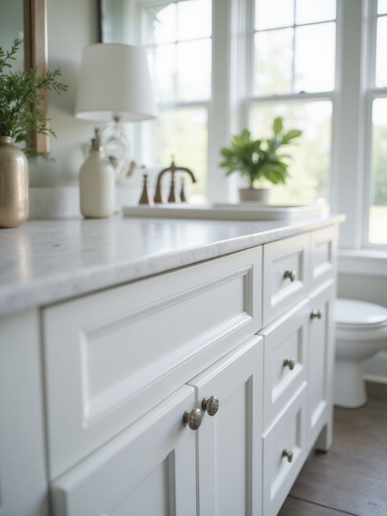 Flawlessly painted bathroom vanity showcasing smooth finish and quality craftsmanship