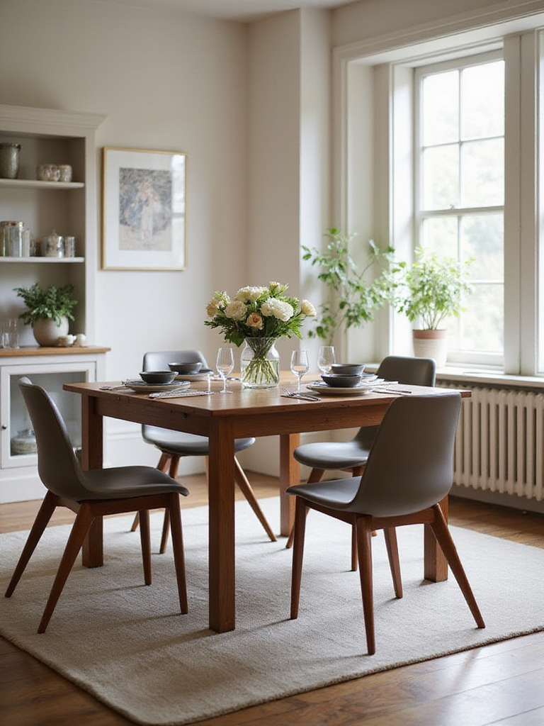 Modern extendable dining table in a stylish dining room setting