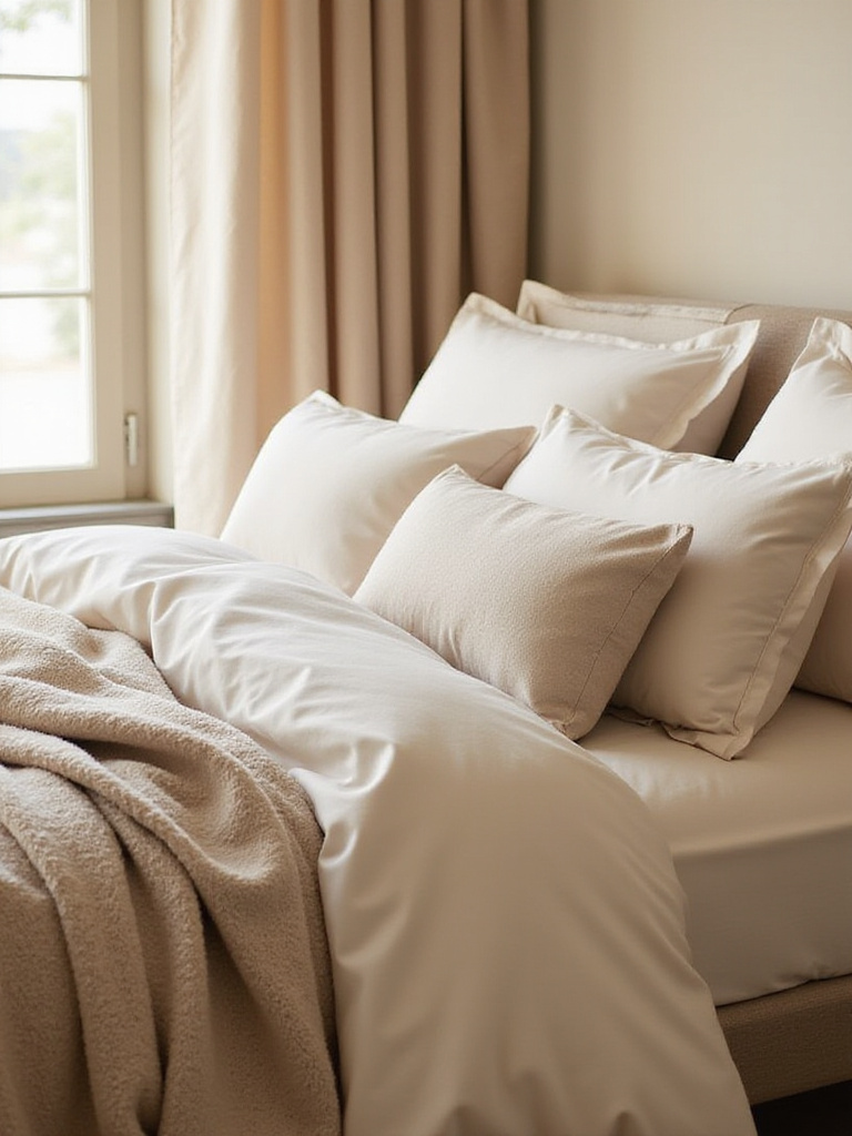 Cozy bedroom featuring ultra-soft bedding fabrics in a serene setting.