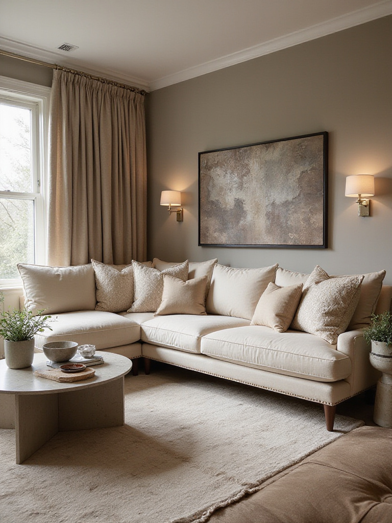 Luxury living room showcasing furniture scale and proportion principles